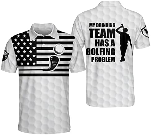 LASFOUR Vicces Golf Polo shirt Férfi, Őrült, Rövid Ujjú, Könnyű Golf Polo shirt Apa, Nagyapa.