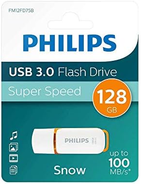 PHILIPS nagysebességű 128 GB-os pendrive, Snow Edition USB 3.0 Fehér/Narancs, 100MB/s