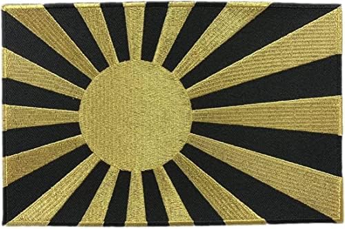 Japán Import Wappen-ya Dongri Hímzett Javítás Vas a Japán Zászló Felkelő Nap Varrni A Foltok Jelvény S0004 (Fekete×Arany)