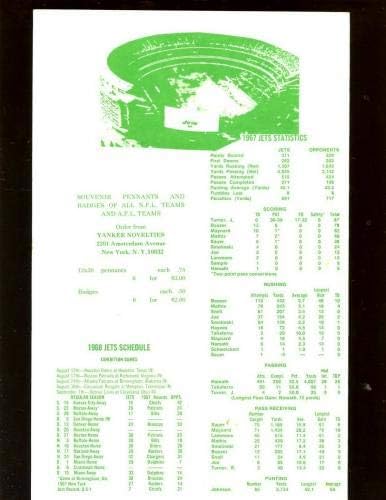 1968 AFL Program Buffalo Bills a New York Jets A Joe Namath előlap VGEX - NFL Programok