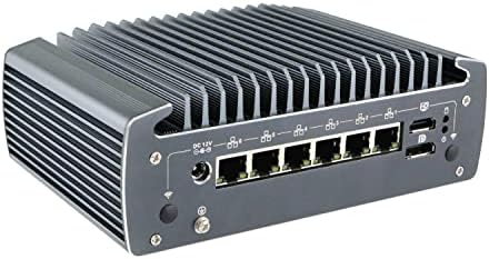 HUNSN Micro Tűzfal Készülék, Mini PC, OPNsense, VPN Router, PC, I5 10210U, RX10k, AES-NI, 6 x LAN, 4 x 802.3 af Normál POE, HDMI, DP