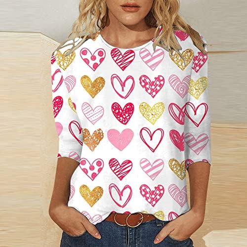 JJHAEVDY Valentin-Nap Pólók Női Boldog Valentin Napot Ing Grafikus Pullovers Sleeve Pulóver Maximum