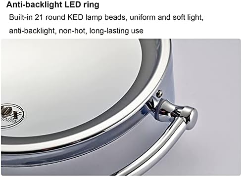 ROWITA 8.5 LED-es Fényes Fali Smink Tükör Kétoldalas Nagyító Hiúság Tükör, 360° - Ban Forgatható, amely Borotválkozó Tükör, USB-Töltés, a