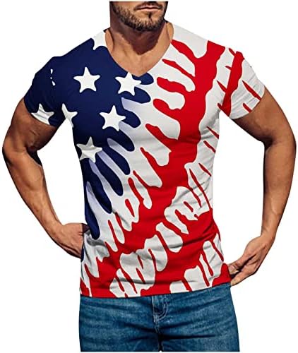 Plus Size július 4-Maximum a Férfiak Amerikai Zászló Nyomtatás Ünnep Blúz Hazafias Ing 2023 Függetlenség Napja Pólók