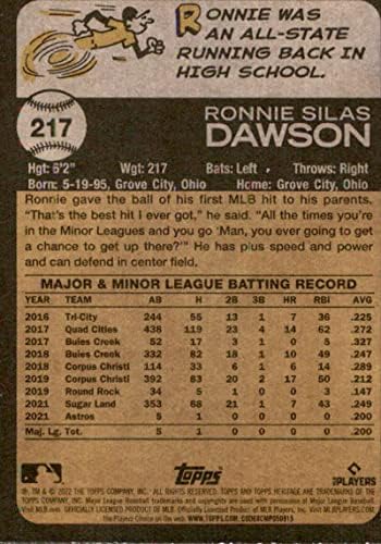 2022 Topps Örökség 217 Ronnie Dawson Cincinnati Reds (RC - Újonc Kártya) NM-MT MLB Baseball