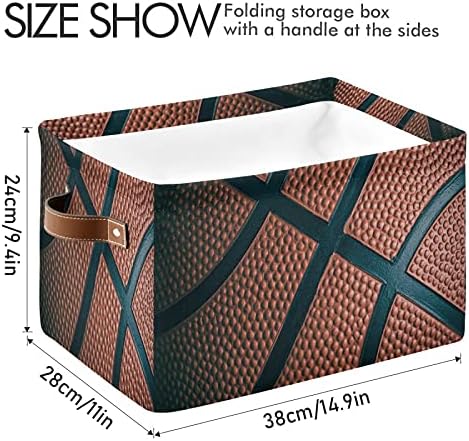 TropicalLife Téglalap alakú tárolóban Kocka Sport Labdát a Kosárlabda Téma Összecsukható Szervező Kosár fogantyúval, Összecsukható