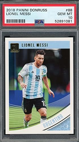 Lionel Messi 2018-Ig Panini Donruss Foci Kártya 88 Osztályozott PSA 10