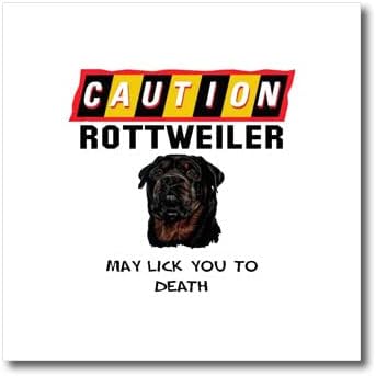3dRose Vigyázat Rottweiler Lehet, hogy Nyalja Meg, hogy a Halál Szórakoztató Figyelmeztetés - Vas Hő Transzferek (ht-371473-2)