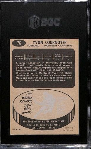76 Yvan Cournoyer RC UER DP - 1965 Topps Jégkorong Kártyák (Csillag) Osztályozott CSKP 7 - Aláíratlan Jégkorong Kártyák