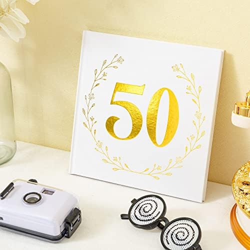 Calculs 50 Esküvői fotóalbum a Szülők, Emlék Emlék 50 Születésnapi Vendég Könyv 8.5 Arany Polaroid Fénykép Könyv Instant Film Keménytáblás