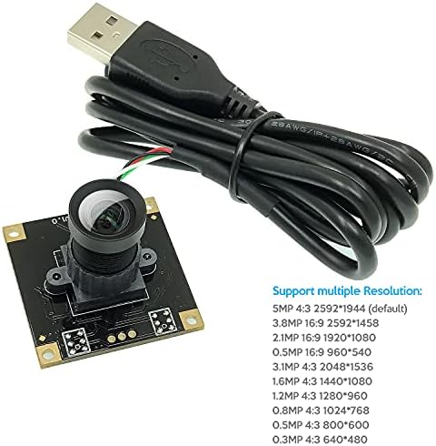 innomaker USB2.0 UVC Kamera Modul (Plug and Play) IMX335 5M Pixel CMOS Érzékelő, 2K 1944P 30fp MJPG Videó Felvétel a Számítógépét, Telefonját,