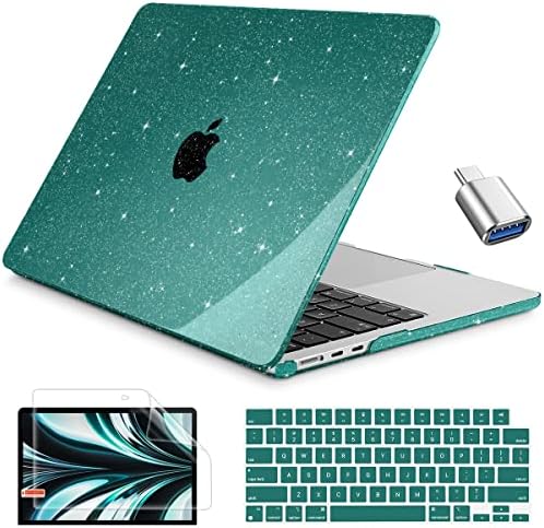SUROCASE Kompatibilis Macbook Air 13.6 Hüvelyk M2 Esetben 2022 Kiadás Modell A2681, Csillogó, Átlátszó Műanyag Kemény Héj Esetében a MacBook
