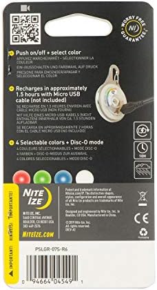 Nite Ize Spotlit XL LED Gallér Fény, kerékpár visszapillantó tükör Kutya Fény, USB Újratölthető, Lemez-O Válassza ki a Szín Változó