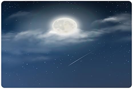 Lunarable Hold Pet-Mat Élelmiszer, Víz, Felhős Éjszakai Égbolton a Tejút Ihletett Csillagkép Romantikus Univerzum Végtelen, Téglalap