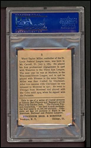 1914 Cracker Jack 5 Ward Miller (Baseball Kártya) PSA a PSA 4.00