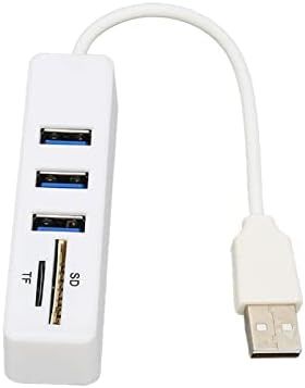 Vifemify Kártya kártyaolvasó nagysebességű Adatátvitel Plug and Play Könnyen hozzáférhető USB-Elosztó USB2.0 Hub Memória(Fehér)