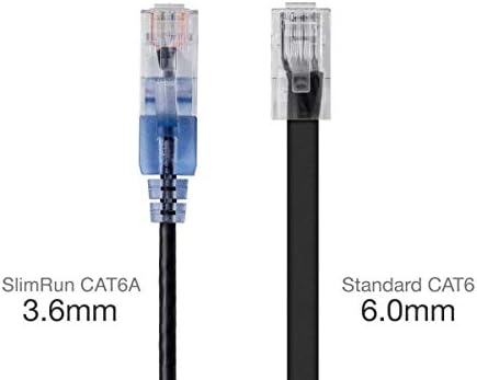 Monoprice Cat6A Ethernet Patch Kábel - 14 Láb Fekete | Hálózat, Internet, Kábel - RJ45, 550Mhz, UTP, Tiszta, Csupasz Réz Drót, 10G, 30AWG,