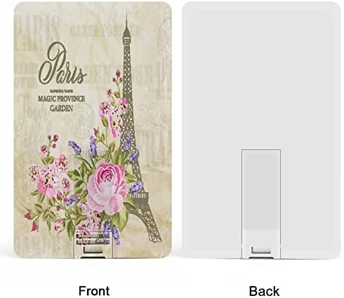 Eiffel-Torony, a Tavasszal Nyíló Virágok USB Meghajtó Hitelkártya Design USB Flash Meghajtó U Lemez, pendrive 32G
