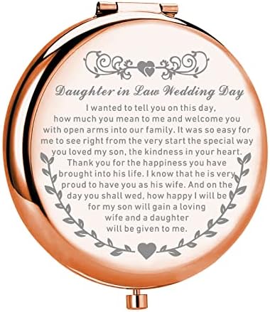 UJIMS menyem Az Esküvő Napján Kompakt Tükör Házasság Ajándék a Menyasszony Esküvői Ajándék anyósom (DaughterinLawWeddingMirror)