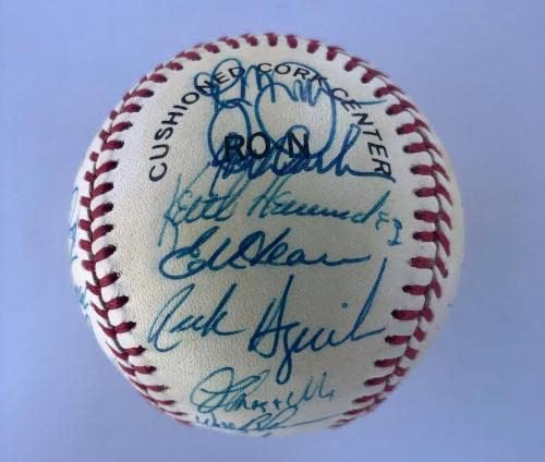 1986-ban NEW YORK METS világbajnok csapat aláírt ONL baseball-28 ALÁÍRÁS-SZÖVETSÉG LEVELET - Dedikált Baseball