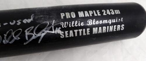 Willie Meghalt Dedikált Fekete Easton 2003 Játék Használt Bat-Seattle Mariners 03 Játékban Használt Aláírt Tanúsítvány SKU