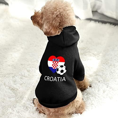A szerelem Horvátország labdarúgás Labdarúgás Személyre szabott Kutyája kapucnis felső, Puha, Barátságos Kutya Ruhák Lélegző Pet Pulóver