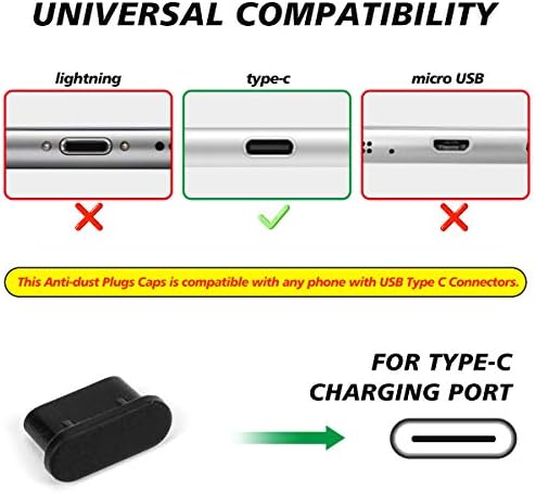 CaseBuy 20x USB-C Anti Por Dugók Kompatibilis a Samsung Galaxy S23, S22, S21, S20,A53, vegye figyelembe, 20, Pixel, MacBook, Laptop,