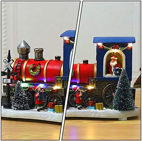 PRETYZOOM Mini Világító Díszek Mikulás Vonat LED Karácsonyi Vonat Dísze, Asztali Dísz Karácsonyi Ünnepi Dekoráció Asztali Kandalló Ablak