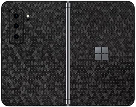 SopiGuard Matrica Bőr 2021 Microsoft Surface Duo 2 2nd Gen Edge-to-Edge Első, mind a Hátsó Panelek Vinyl Matrica (Honeycomb Fekete)