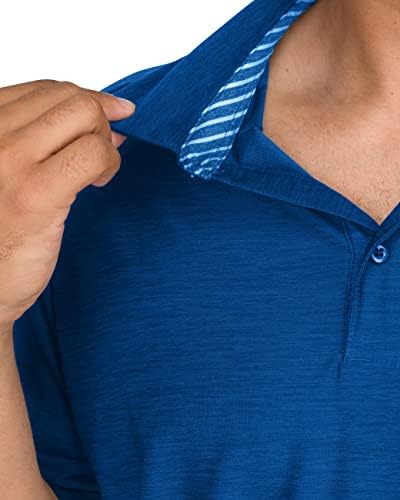 A férfiak Nagy & Magas Golf Polo Shirt - Száraz Fit 4-Way Stretch Anyagból. Nedvesség Wicking, Anti-Szag Technológia, UPF 50 Védelme