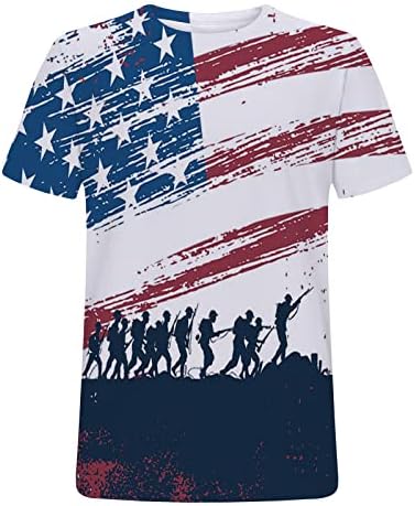 Július 4-én Felsők Férfi Veterán Amerikai Zászló Nyomtatott Póló, Zászló Grafikai Alkalmi Ingek Rövid Ujjú Póló