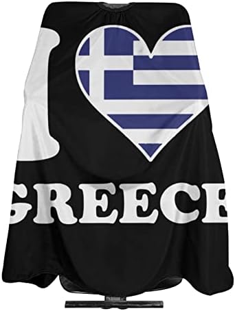 Imádom Görögország görög Zászló Szív Hajvágás Kötény hajvágó Szalon Cape 55 x 66 Hüvelyk, Vízálló, Állítható Snap Haj Köpeny Köpeny, Bájos