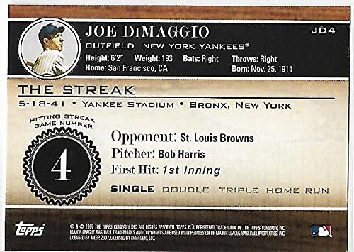 2007 Topps DiMaggio Széria JD4 Joe DiMaggio NM-MT Yankees