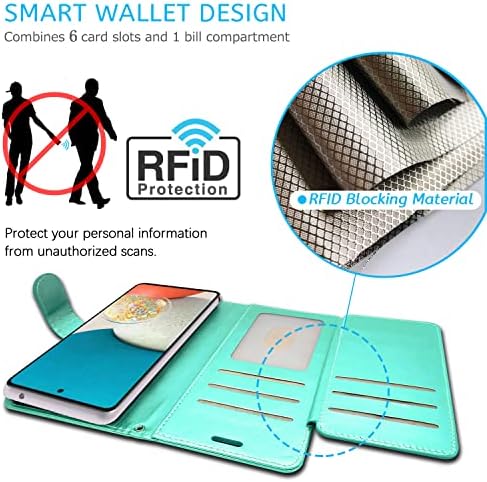 CoverON Pénztárca Tok Samsung Galaxy A53 5G bőrtok, RFID-Blokkoló Flip Folio Stand hátlapot - Virágos