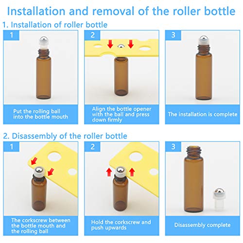 Newzoll 8db Amber Üveg Görgős Injekciós Üveg 5ml illóolaj Roller Üveg Üres Poharat Roll-on Üveg illóolaj Parfümök Ajak Balzsamok