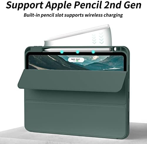 Aoub Új iPad Pro 11 Inch Esetben 2022(4th Gen)/2021(3rd Gen)/2020-ig(2nd Gen) a tolltartó [Támogatást 2nd Gen Ceruza Töltő] Trifold Állvány