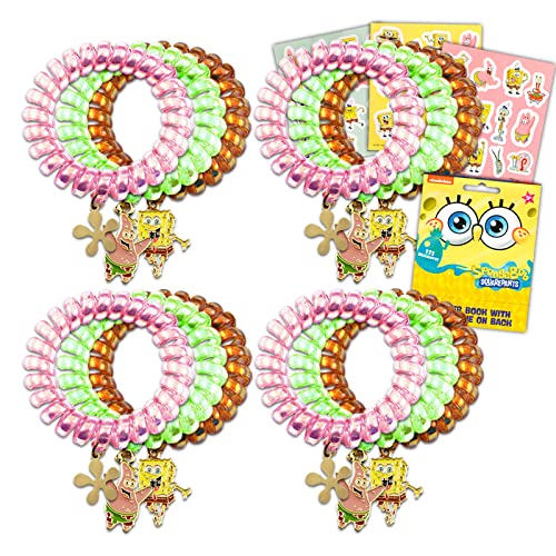 Spongyabob Haj Kiegészítők Lányok Set - 12 Pack Csomag Spongyabob Haj Tekercs Elastics Spongebob Matricák | Spongyabob Haj