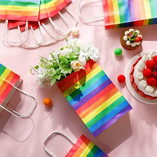 18 Darab Szivárvány Pride Flag Ajándék Táskák Papír Táskák Kezeli a Meleg Büszkeség Leszbikus LMBT Tudatosság Hónapja Party