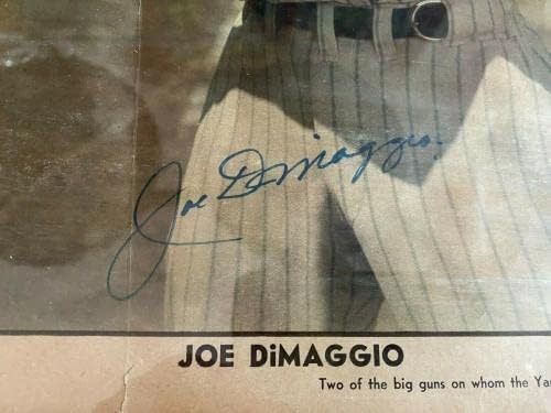 1939-ben, Joe DiMaggio, Dedikált (SZÖVETSÉG) újságcikkben (Kevés) NY Yankees - Dedikált MLB Fotók