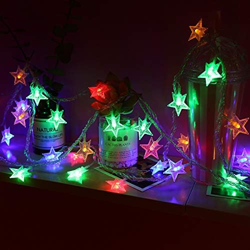 E-lishine 19ft /40LED Csillagok String Lámpa elemes,Dekoratív Csillagok, Lámpák Haza, Fél, Karácsony, Esküvő, Kerti (19, Szín)