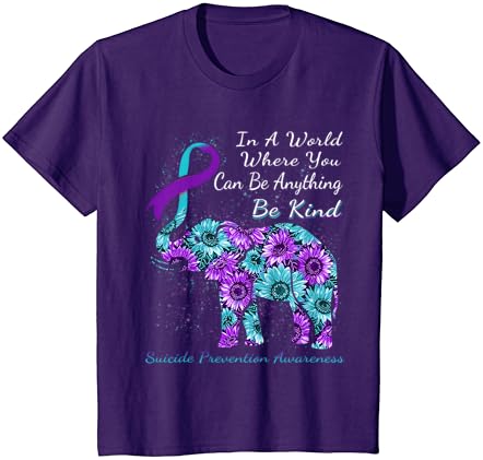 Öngyilkosság-Megelőzés Tudatosság Napraforgó Elefánt Kedves T-Shirt
