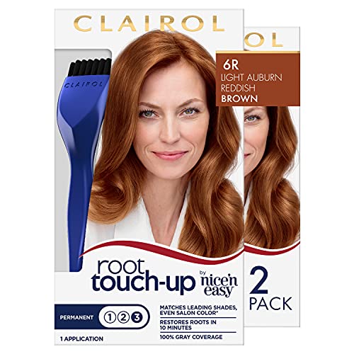 Clairol Root Touch-Up által Szép ' n ' Könnyű, Tartós hajfesték, 6R Fény Auburn/Vöröses Barna Haja Színe, 2 darabos Csomag