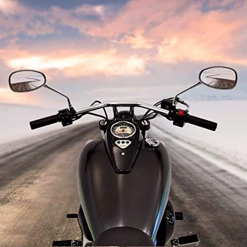 MZS Motoros Tükrök Chrome | Egyetemes 8MM 10MM Visszapillantó Tükörben, 360 fokban Állítható Kormány Kompatibilis Utca Cruiser Bike Túra, Chopper