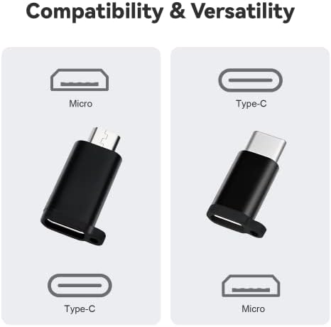 USB-C-USB 3.0 Adapter, USB-C Női USB Férfi Adapter, USB C-Micro USB Adapter Micro USB (Női) - USB C (Férfi) Adapter kötéllel (4 Doboz)