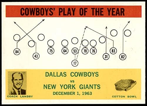 1964 Philadelphia 56 Dallas Cowboys Játszani, Tom Landry Dallas Cowboys (Foci Kártya) NM/MT Cowboyok Texas