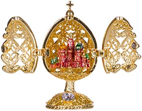 danila-ajándéktárgyak Fabergé-stílusban Faragott Tojás Templom, a Megváltó Vér 2.6 (6,5 cm) arany színű