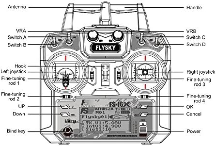 GoolRC Flysky FS-i6X 2,4 GHz-es 10CH AFHDS 2A RC Transmitter FS-iA6B Vevő RC Drón Repülő, Helikopter