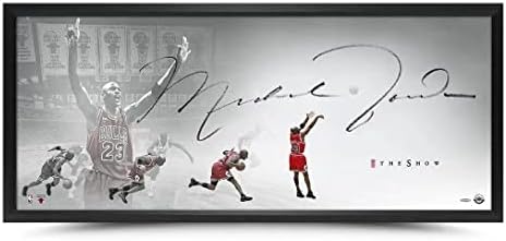 Michael Jordan Dedikált 20X46 Bekeretezett Fénykép A Műsor Az Utolsó Lövés Bikák uda vagy - Dedikált NBA-Fotók