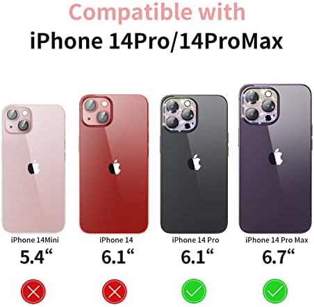 Mansoorr iPhone 14 Pro & iPhone 14 Pro Max Kamera Lencséjét Védő,9H Edzett Üveg Anti-Karcolás, Csillogó Gyémánt, Fém Lencse