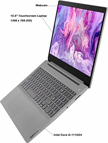 Lenovo 2022 Legújabb ideapad 3 Laptop, 15.6 HD Érintőképernyő, 11 Generációs Intel Core i3-1115G4 Processzor, 12GB RAM, 512